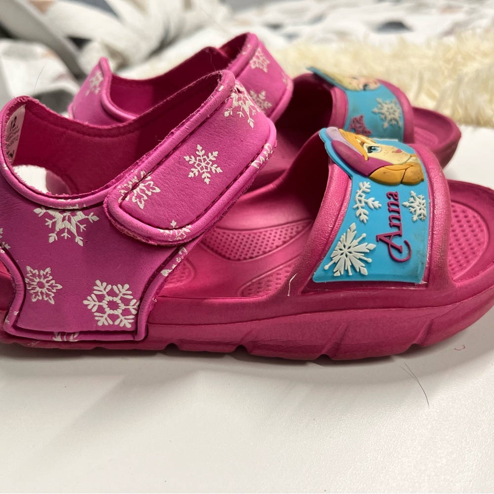 Disney Frozen Girls Size 12 Pink Sandals Anna Elsa Toddler Summer Shoes